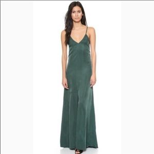 FLYNN SKYE Kennedy Maxi Dress Back Tie Rare Green